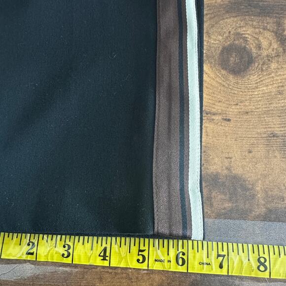 Womens Mid Rise Pants Side Stripe Size 4 Black Brown Beige Preppy Loungewear EUC - Picture 7 of 9